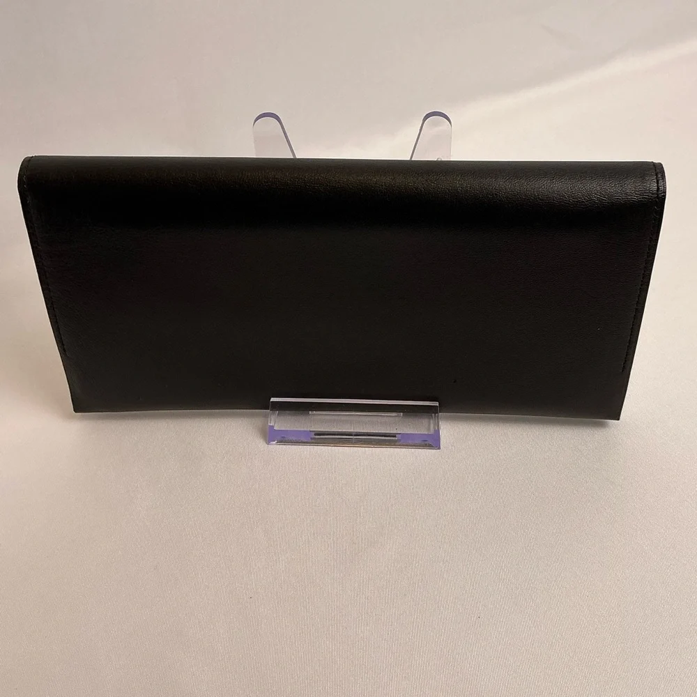 New Givenchy Black Lambskin Leather Long Wallet with Box, Tags & COA